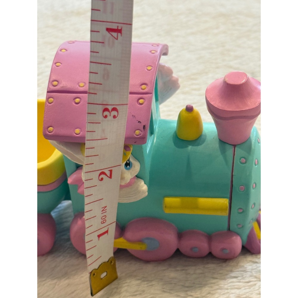 Vintage 1993 Hallmark Binney & Smith Easter Bunny Train Figurine Pastel 2 Piece - Picture 4 of 7